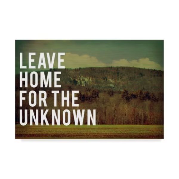 Vintage Skies 'Leave Home' Canvas Art, 30x47, Trademark Fine Art, Mfr#: ALI20437-C3047GG